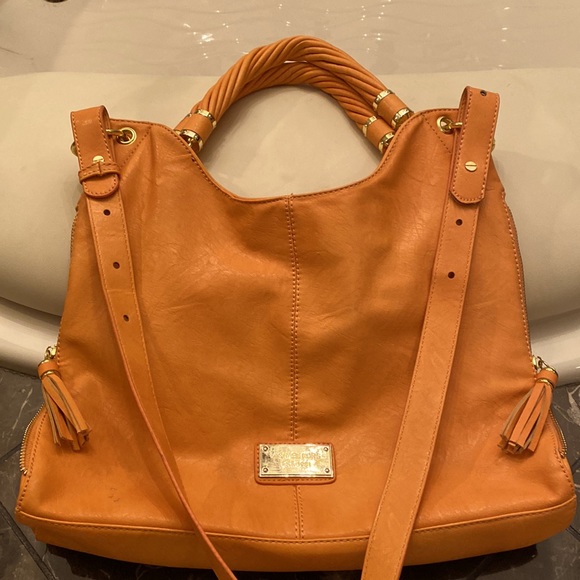 MICHAEL KORS BURNT ORANGE HOBO LEATHER BAG - Picture 4 of 7